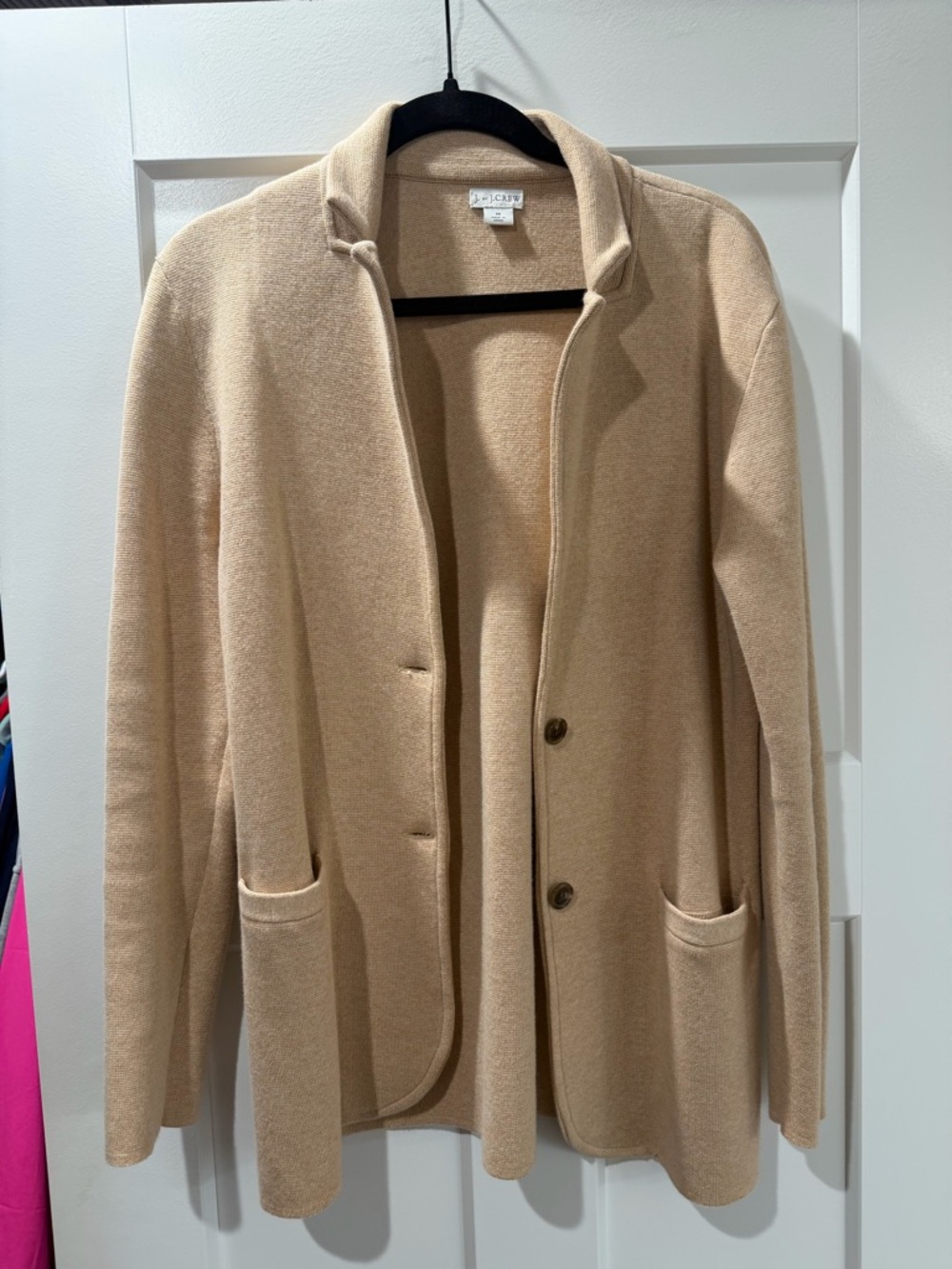 J. Crew Camel Knit Open-Front, Sweater Blazer